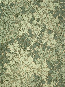 Lehdistötapetti, jonka on suunnitellut John Henry Dearle (1860-1932) Morris and Companylle