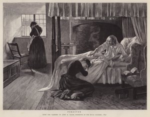 Anteeksi, John H Baconin maalaus esillä Royal Academyssa vuonna 1891 (litho)