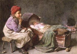 Hiljaa, hiljaa (akvarelli)