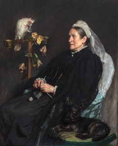 Vanha rouva ja hänen lemmikkinsä, poseeraa rouva William Sommerville