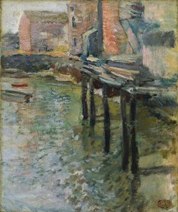 Deserted Wharf The Old Mill at Cos Cob, n. 1900-1902. tekijältä John Henry Twachtman