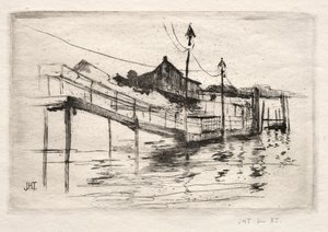 Footbridge, Bridgeport, Connecticut. tekijältä John Henry Twachtman