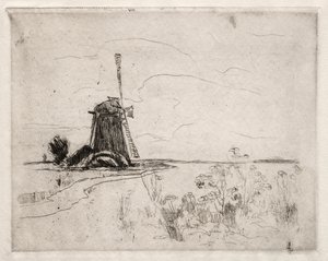 Mill and Weeds, Hollanti. tekijältä John Henry Twachtman