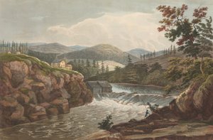 Little Falls at Luzernen nro 1 Hudson River Portfoliossa, 1822-23. tekijältä John Hill