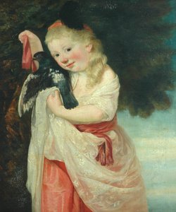 Tyttö linnun kanssa tekijältä John Hoppner