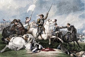 "Cromwell Marston Moorin taistelussa", 1886 tekijältä John J Crew