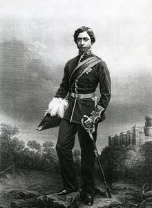 Albert Edward, Walesin prinssi, kaiverrus D.J. Pound valokuvasta, Lontoossa 1860 julkaistusta The Drawing-Room of Eminent Personages, Volume 2