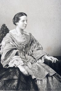 Clara Novello (1818-1908), kaiverrus D.J. Pound valokuvasta, Lontoossa 1860 julkaistusta The Drawing-Room of Eminent Personages, Volume 2 tekijältä John Jabez Edwin Paisley Mayall