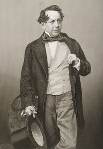 John Baldwin Buckstone (1802-79), kaiverrus D.J. Pound valokuvasta, Lontoossa 1860 julkaistusta The Drawing-Room of Eminent Personages, Volume 2 tekijältä John Jabez Edwin Paisley Mayall