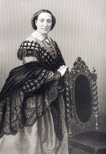 Madame Rosino Pencon (1823-94) kaiverrus D.J. Pound valokuvasta, Lontoossa 1860 julkaistusta The Drawing-Room of Eminent Personages, Volume 2