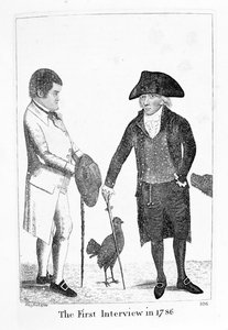Ensimmäinen haastattelu vuonna 1786 diakoni Brodien ja George Smithin välillä, 1788 tekijältä John Kay