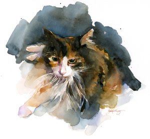 Calico Cat, 2015, (akvarelli)