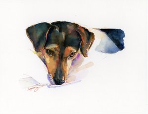 Partiomuotokuva, 2015, (akvarelli)