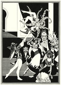Kuvitus tarinaan Aladdin ja ihana lamppu (litho)