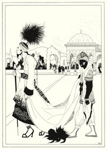 Kuvitus tarinaan Aladdin ja ihana lamppu (litho)