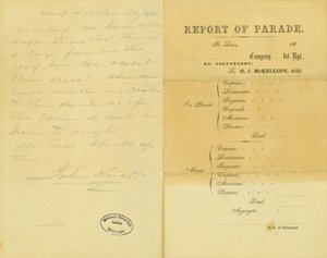 Kirje John Knappilta, Camp Jackson, vaimolleen, 10. toukokuuta 1861 tekijältä John Knapp