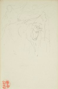 Akhilleus ja Xanthus, La Fargen folioista #849 ja #860, yksi 42 piirroksesta tekijältä John La Farge