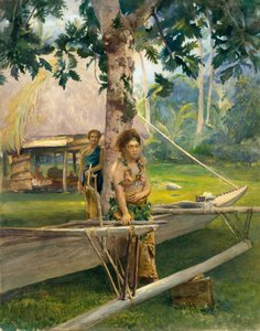 Faasen, Taupon eli virallisen neitsyen muotokuva Fagaloa Baysta ja Her Duennasta, Samoa, 1891.