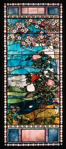 Kukkiva kirsikkapuu ja pioni tekijältä John La Farge or Lafarge