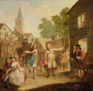 Hob jatkaa tanssimista isästään huolimatta, n. 1726 (öljy kankaalle)