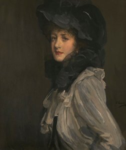 Nainen harmaassa ja mustassa tekijältä John Lavery