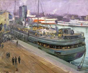 Naval Ratings Ebarking, Southampton tekijältä John Lavery
