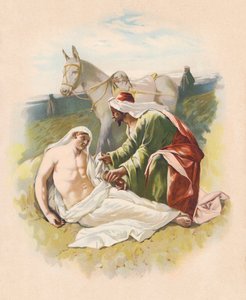 Laupias samarialainen (värilitografia) tekijältä John Lawson