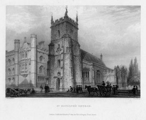 St Botolphs Church, Boston, Lincolnshire, 1842. tekijältä John Le Keux