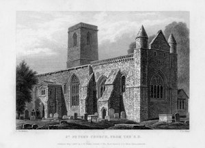 St Peters Church, kaakosta, Oxford, 1833. tekijältä John Le Keux