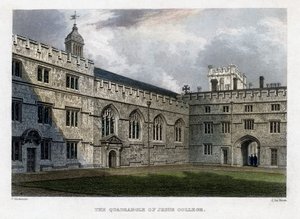 The Quadrangle of Jesus College, Oxfordin yliopisto, 1830-luku.