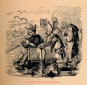 Canute nuhtelee hänen Courtiers, c1860, c1860 tekijältä John Leech