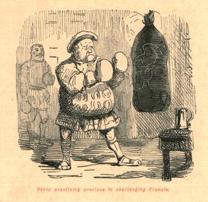 Henry harjoittelee ennen Francisin haastamista, 1897. tekijältä John Leech
