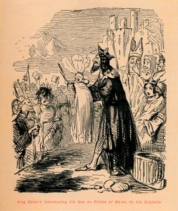 Kuningas Edward esittelee Poikansa Walesin prinssinä alaisilleen, c1860, c1860 tekijältä John Leech