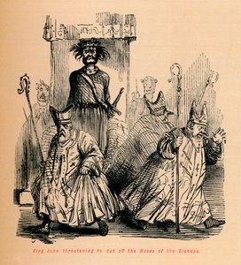 Kuningas Johannes uhkasi katkaista piispojen nenät, c1860, c1860 tekijältä John Leech