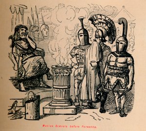 Mucius Scaevola ennen Porsennaa, 1852 tekijältä John Leech