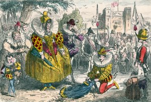 Kuningatar Elizabeth ja Sir Walter Raleigh tekijältä John Leech