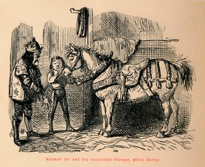 Richard III. ja hänen kuuluisa laturinsa, White Surrey, tekijältä John Leech