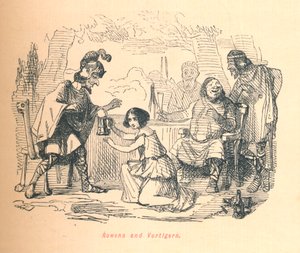 Rowena ja Vortigern, c1860, c1860. tekijältä John Leech