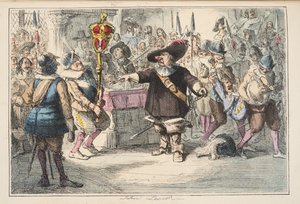 Ota pois se Bauble, Cromwell, joka hajottaa Long Parlamentin, Englannin sarjakuvahistoriasta, pubista. 1864 (käsinvärinen etsaus)