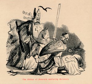 Beauvaisin piispa vangitsemassa Salisburyn vuonna 1860, c1860 tekijältä John Leech