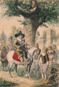 Royal Oak, Penderell-perhe ei tiedä missä Charles on!!!, 1850 tekijältä John Leech