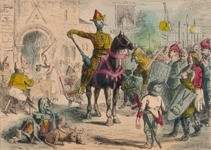 William tarkastamassa vapaaehtoisia ennen Englannin hyökkäystä, 1850 tekijältä John Leech