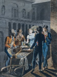Yöelämä Philadelphiassa - Oyster Barrow Chestnut Street -teatterin edessä, 1811-ca. 1813.