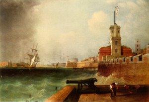 "High tide Under the Battery, Portsmouth Harbour", 1846, 1942.