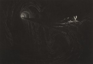 Kaaoksen silta, n. 1827 (mezzotint) tekijältä John Martin