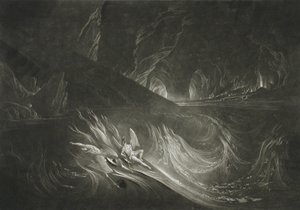 Lucifer palavalla järvellä tekijältä John Martin