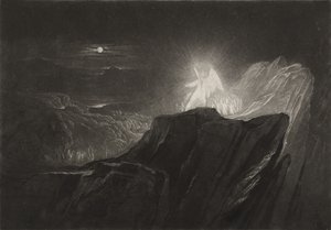 Enkelit vartioivat paratiisia yöllä, n. 1827 (mezzotint) tekijältä John Martin