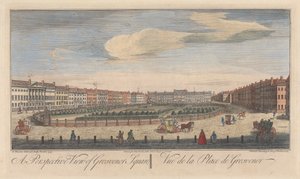 Perspektiivinäkymä Grosvenor Squarelle tekijältä John Maurer