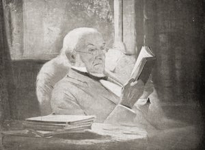 William Ewart Gladstone (1809-98) vanhuudessa, kuvitus teoksesta V.R.I. Hänen elämänsä ja valtakuntansa, kirjoittanut Lornen markiisi tekijältä John McLure Hamilton