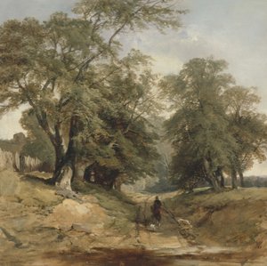 Maisema ratsumiehen kanssa, n. 1850 (öljy kankaalle)